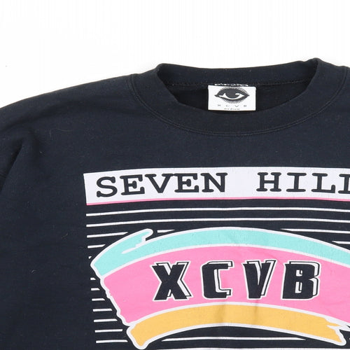 xcvb Womens Blue Cotton Pullover Sweatshirt Size M Pullover