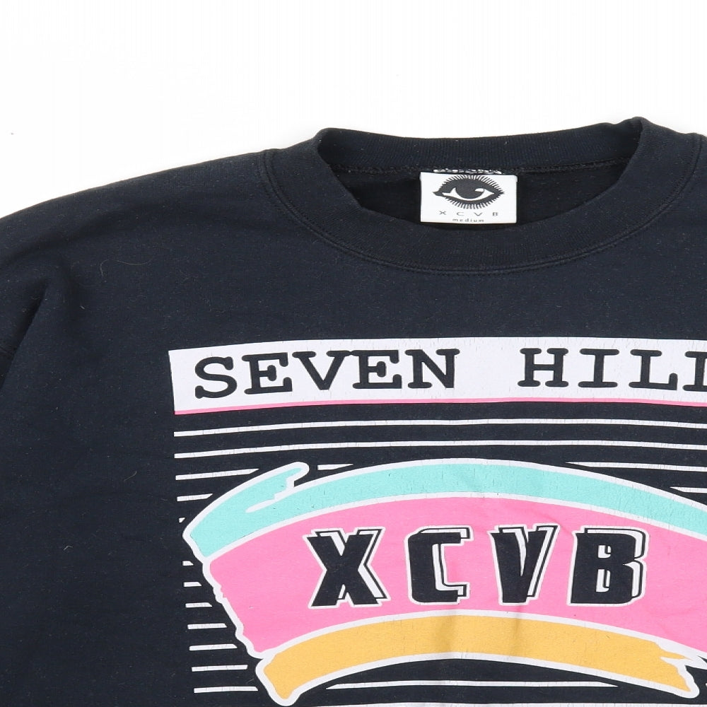 xcvb Womens Blue Cotton Pullover Sweatshirt Size M Pullover