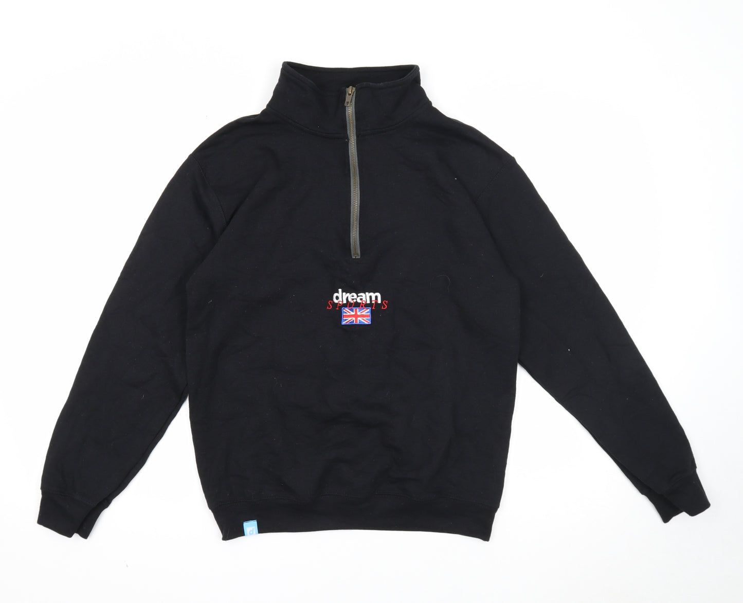 Dream Sports Mens Black Cotton Pullover Sweatshirt Size S
