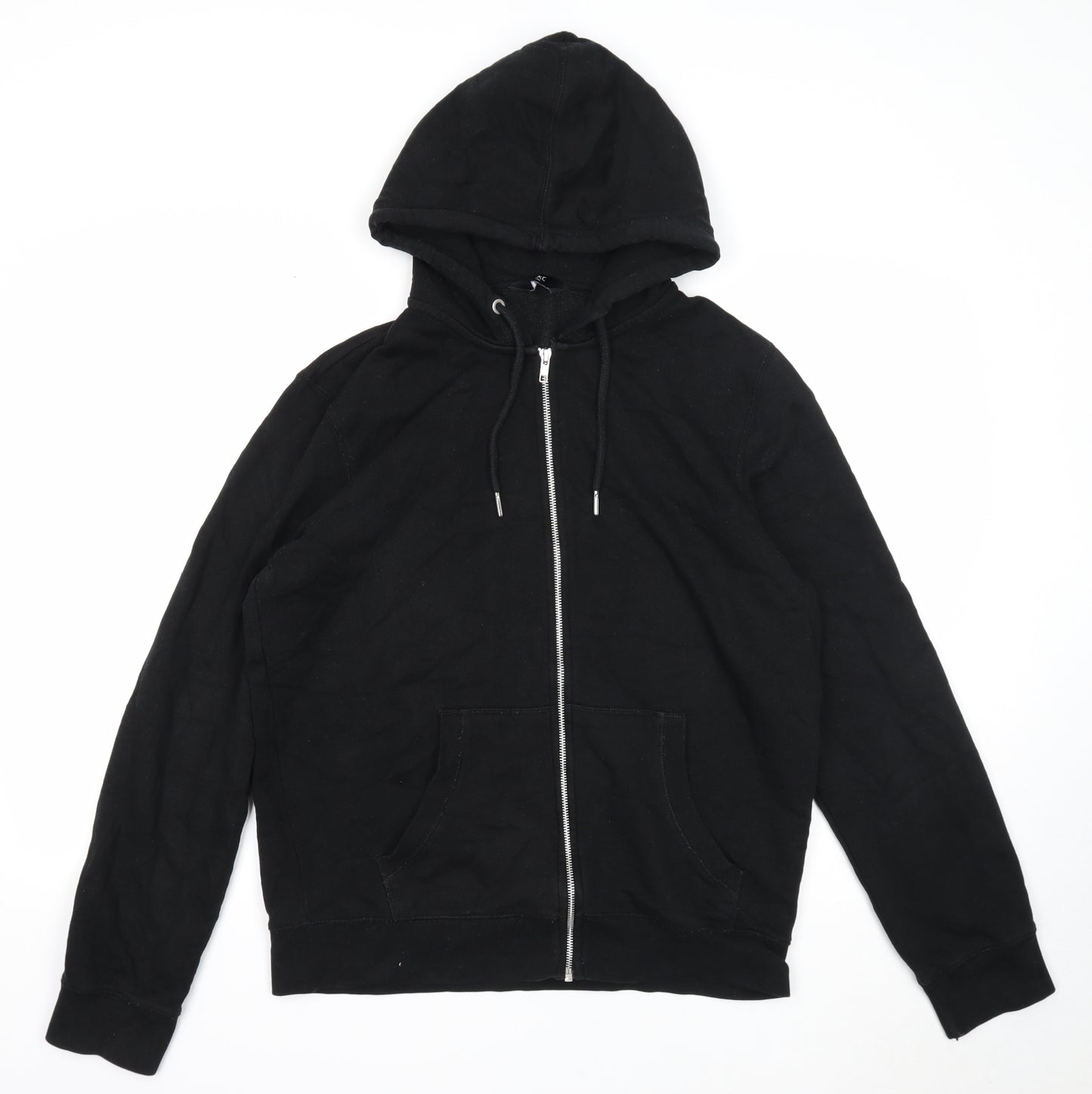 NEXT Mens Black Cotton Full Zip Hoodie Size M