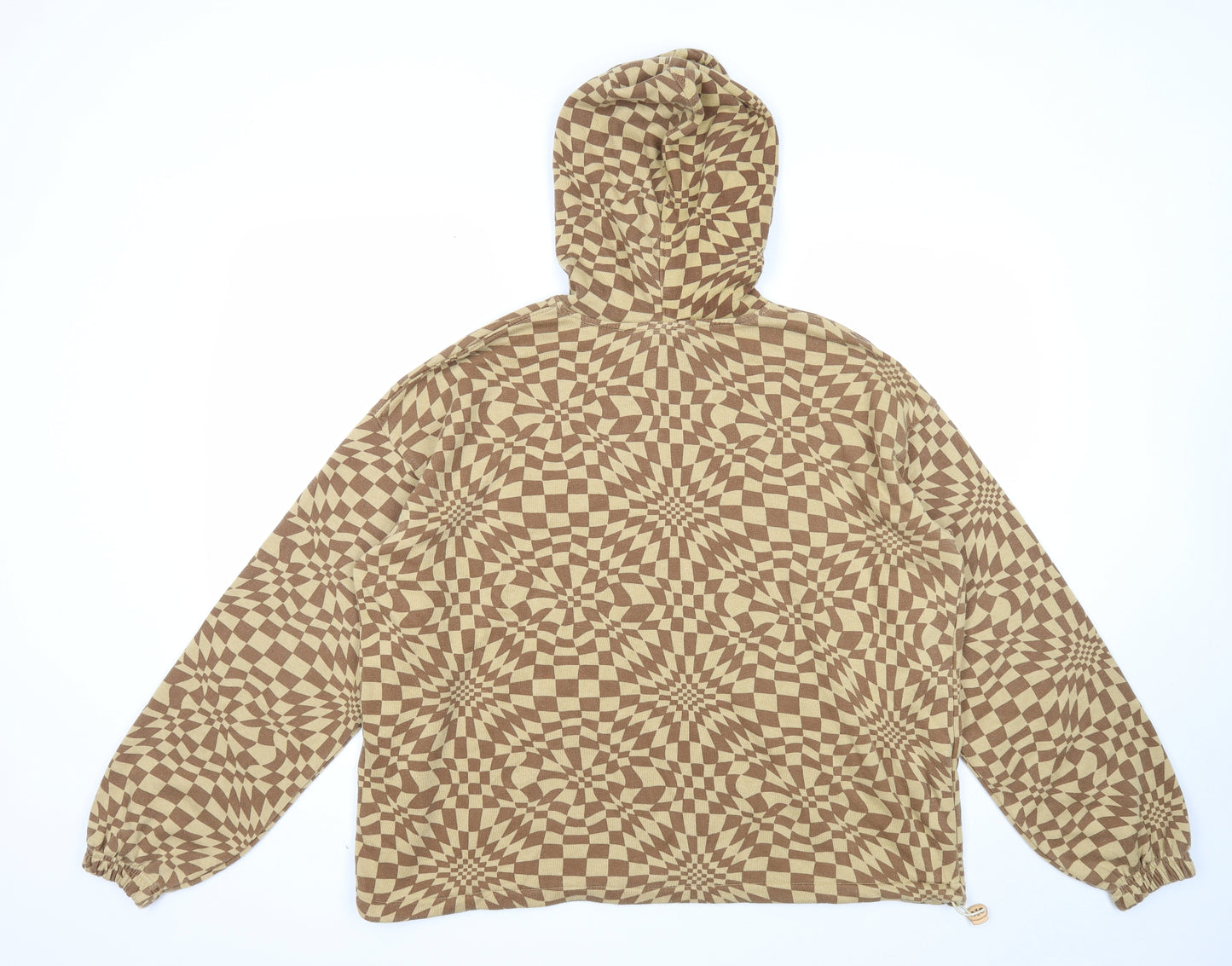 Daisy Street Womens Beige Geometric Cotton Pullover Hoodie Size 6 Pullover