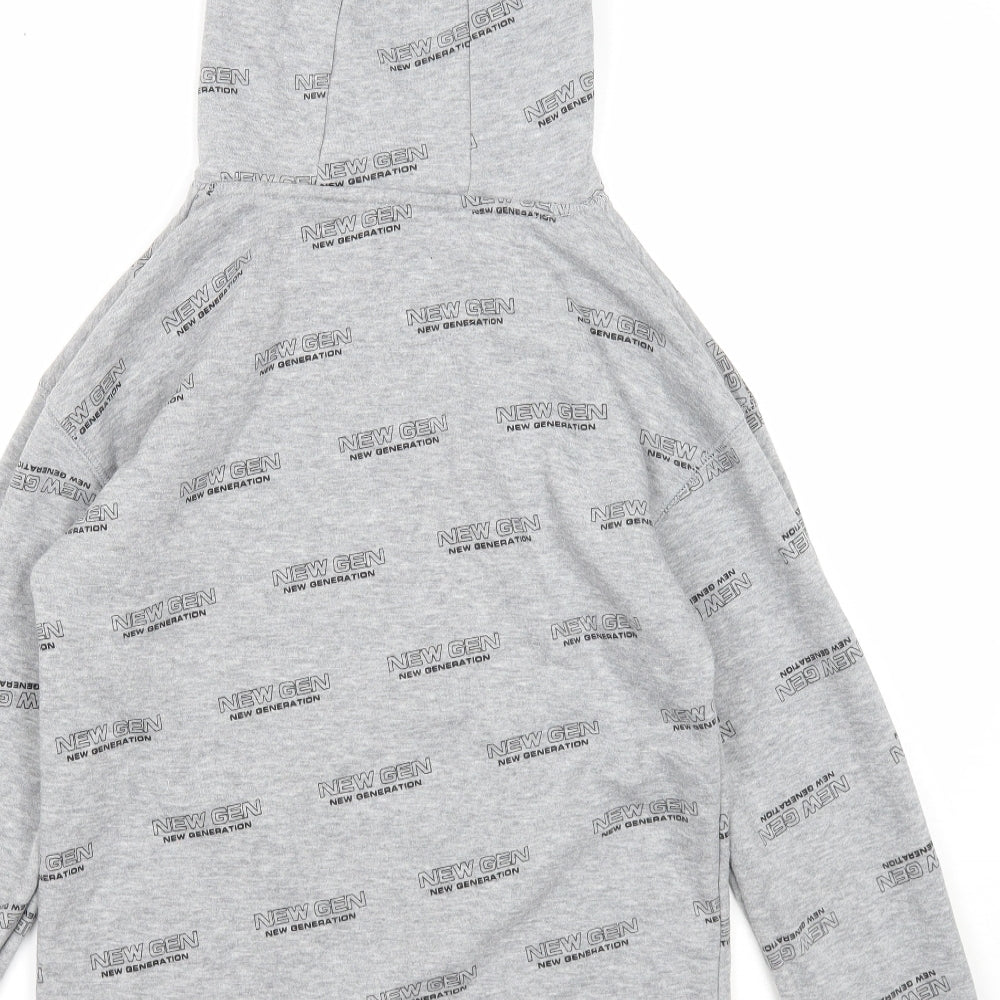 Primark Boys Grey Geometric Cotton Pullover Hoodie Size 12-13 Years Pullover - New Generation