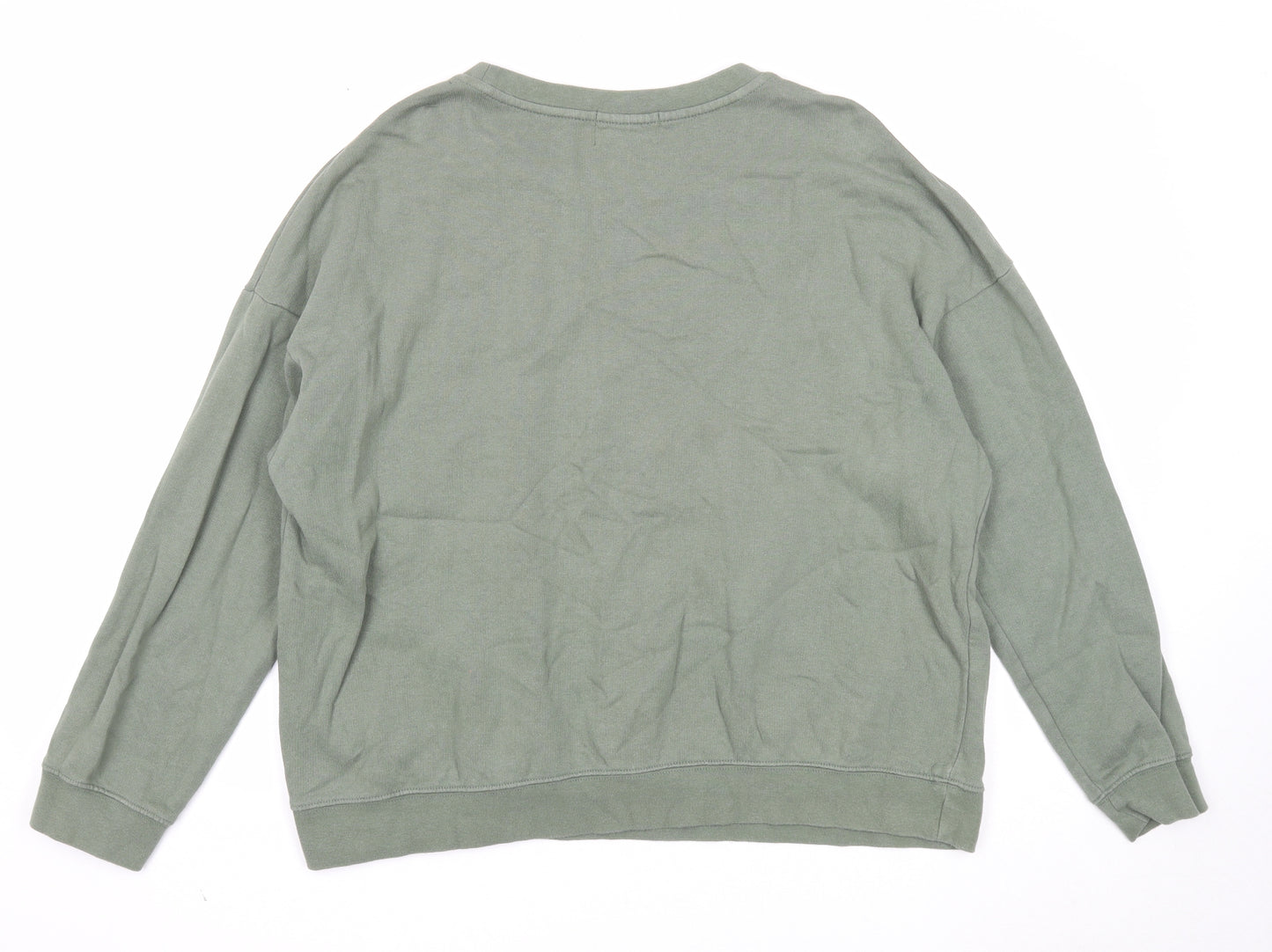 NEXT Womens Green Animal Print Cotton Pullover Sweatshirt Size L Pullover - Leopard Print