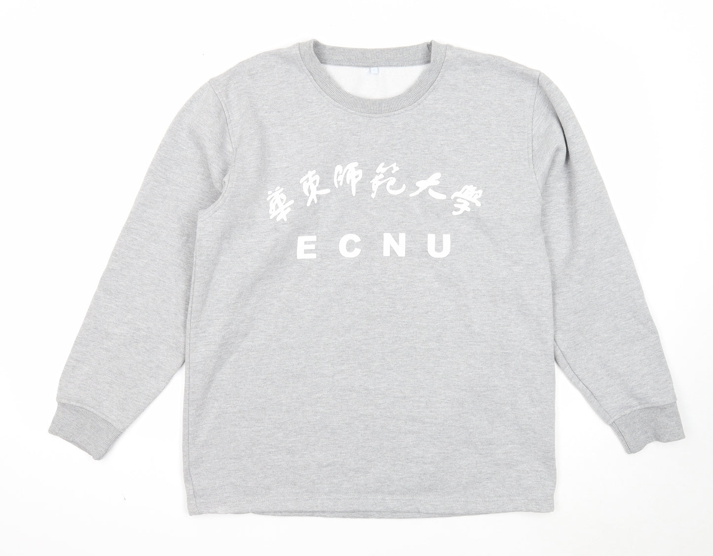 Preworn Womens Grey Cotton Pullover Sweatshirt Size L Pullover - ECNU