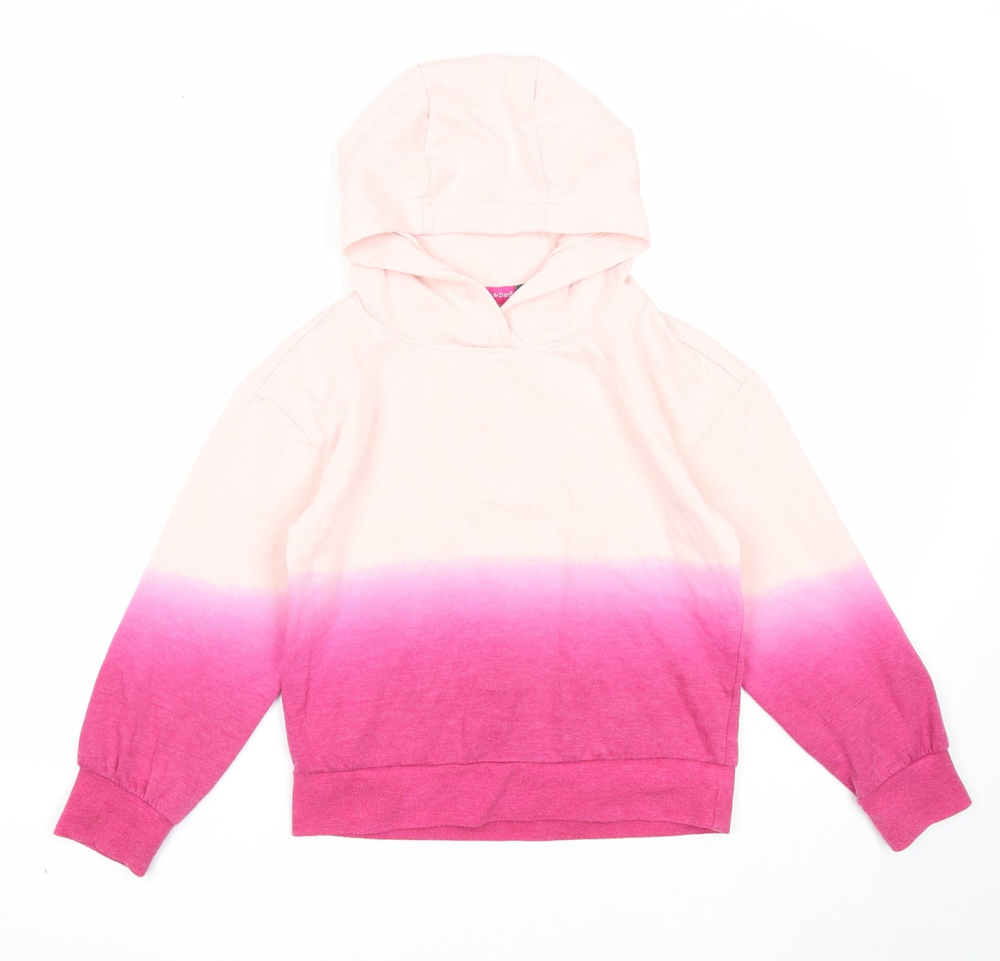 Lily&Dan Girls Pink Cotton Pullover Hoodie Size 9-10 Years Pullover