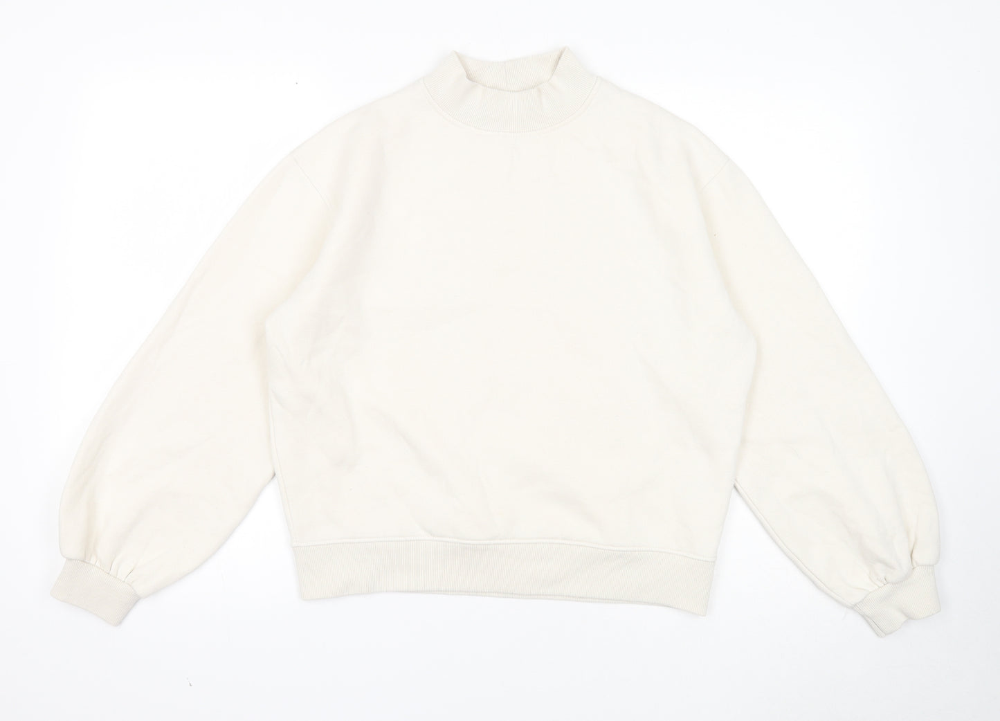 Oasis Womens White Cotton Pullover Sweatshirt Size L Pullover