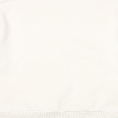 Oasis Womens White Cotton Pullover Sweatshirt Size L Pullover