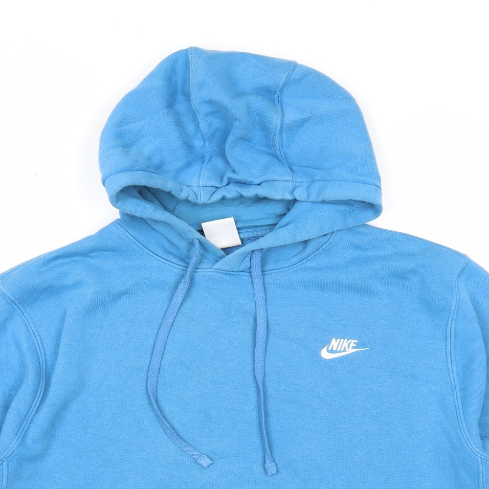 Nike Mens Blue Cotton Pullover Hoodie Size M