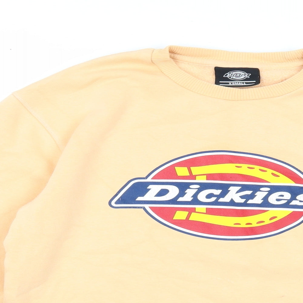 Dickies Mens Orange Cotton Pullover Sweatshirt Size XS