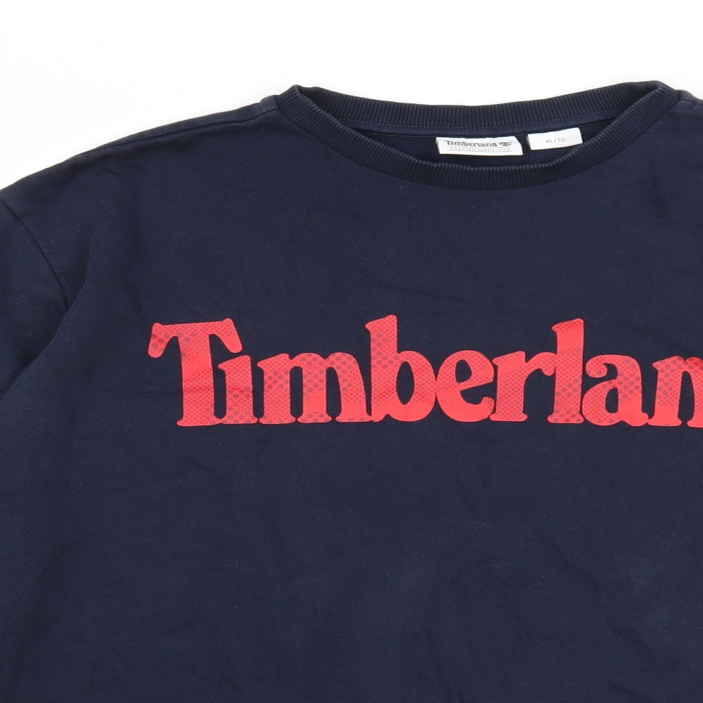 Timberland Mens Blue Cotton Pullover Sweatshirt Size XL
