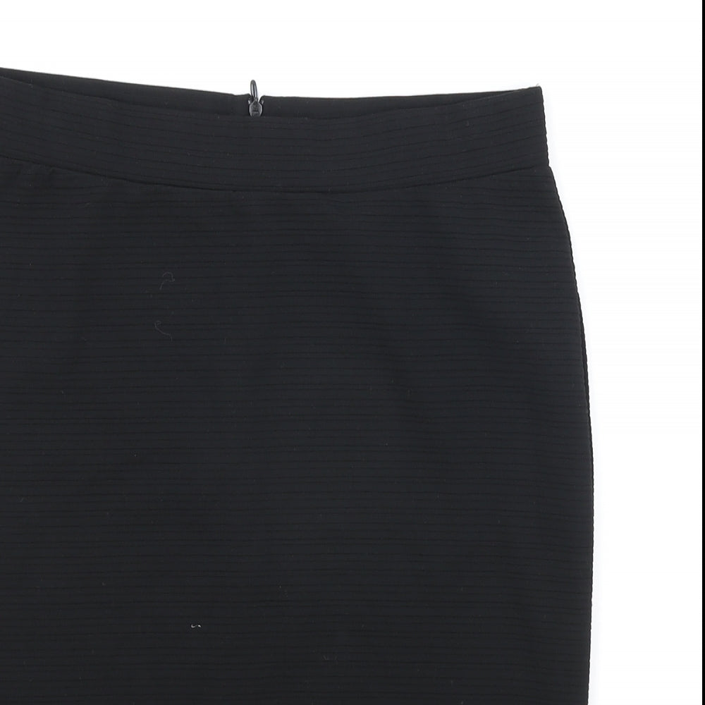 ESMARA Womens Black Polyester Straight & Pencil Skirt Size M Zip