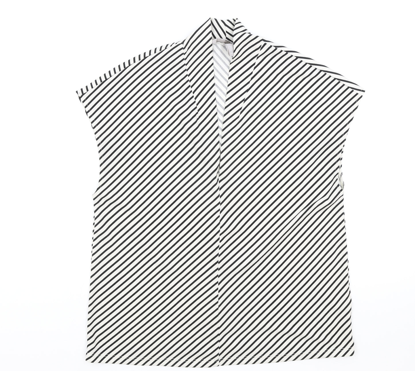 H&M Womens White Striped Polyester Kimono Blouse Size S V-Neck