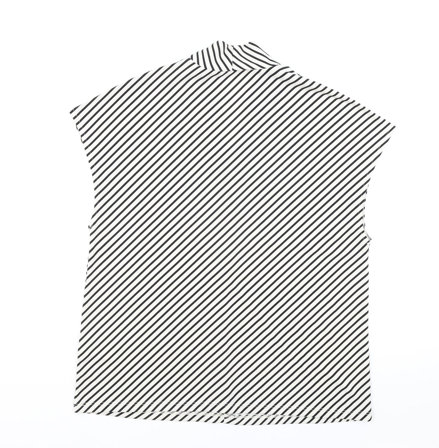 H&M Womens White Striped Polyester Kimono Blouse Size S V-Neck