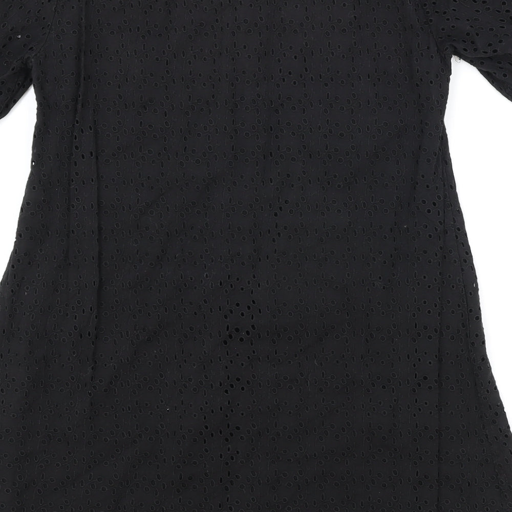 Only Womens Black Cotton T-Shirt Dress Size M Round Neck Pullover