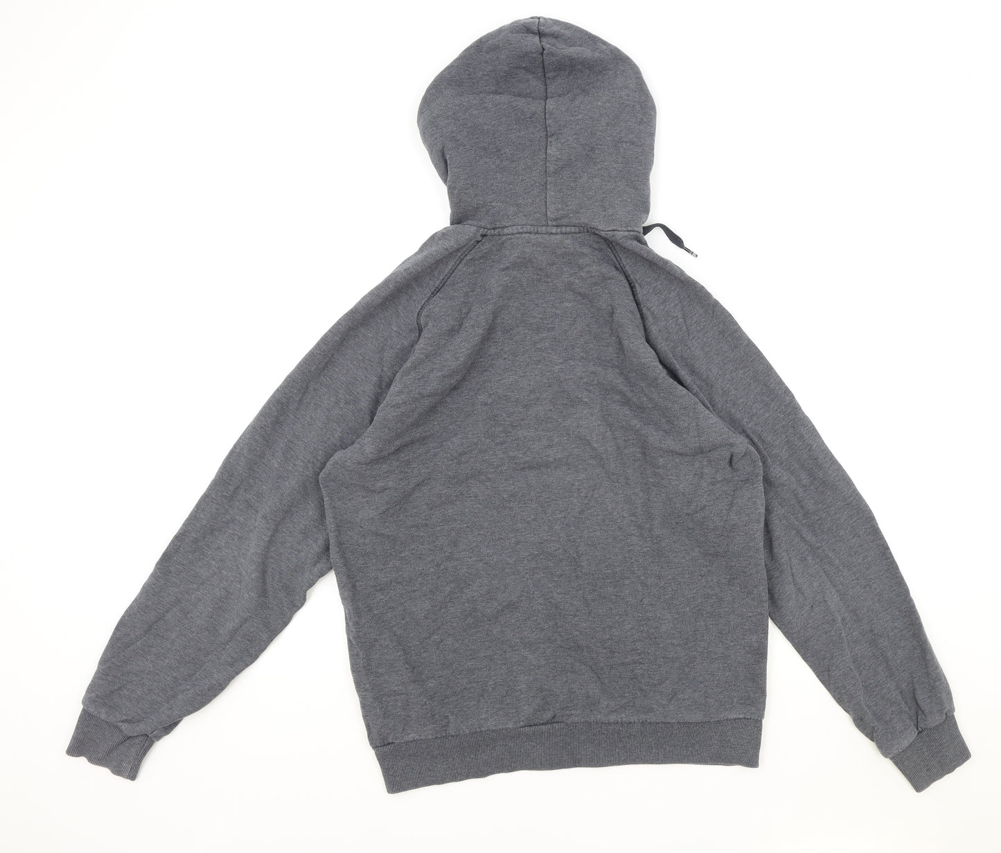 adidas Mens Grey Cotton Pullover Hoodie Size M