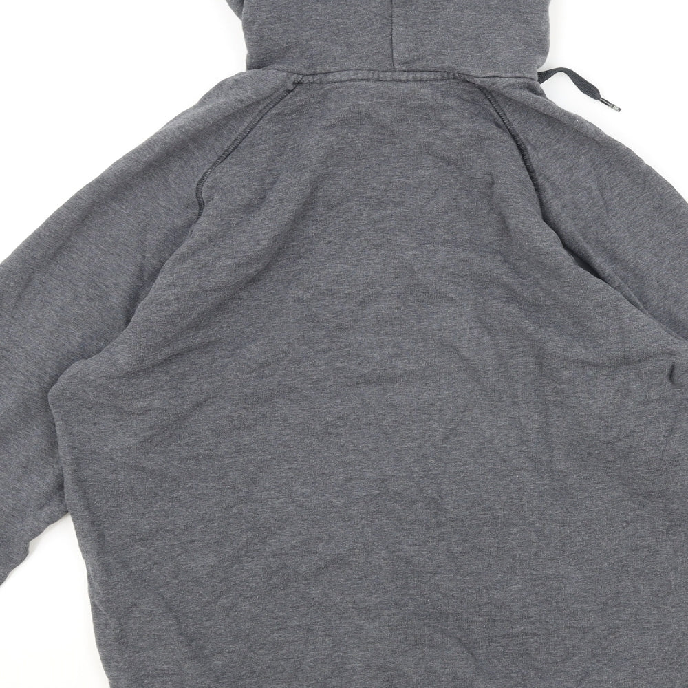 adidas Mens Grey Cotton Pullover Hoodie Size M