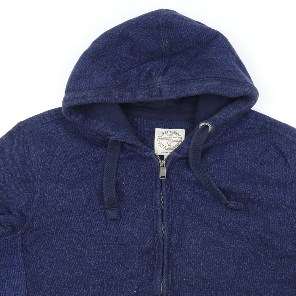 Fat Face Mens Blue Cotton Full Zip Hoodie Size L