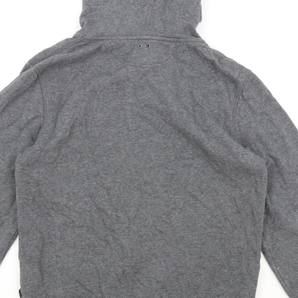 Converse Womens Grey Cotton Full Zip Hoodie Size M Zip