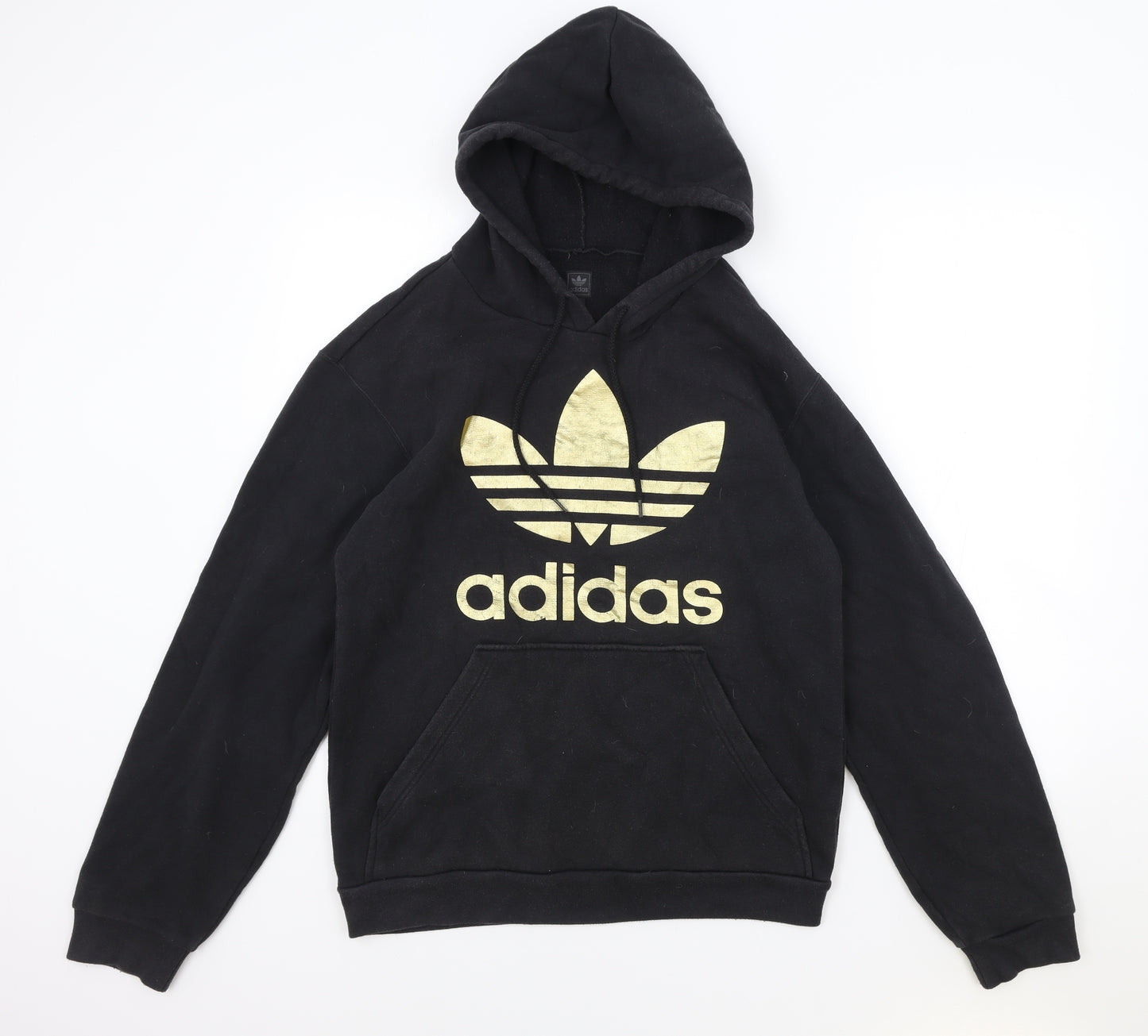 adidas Mens Black Cotton Pullover Hoodie Size M