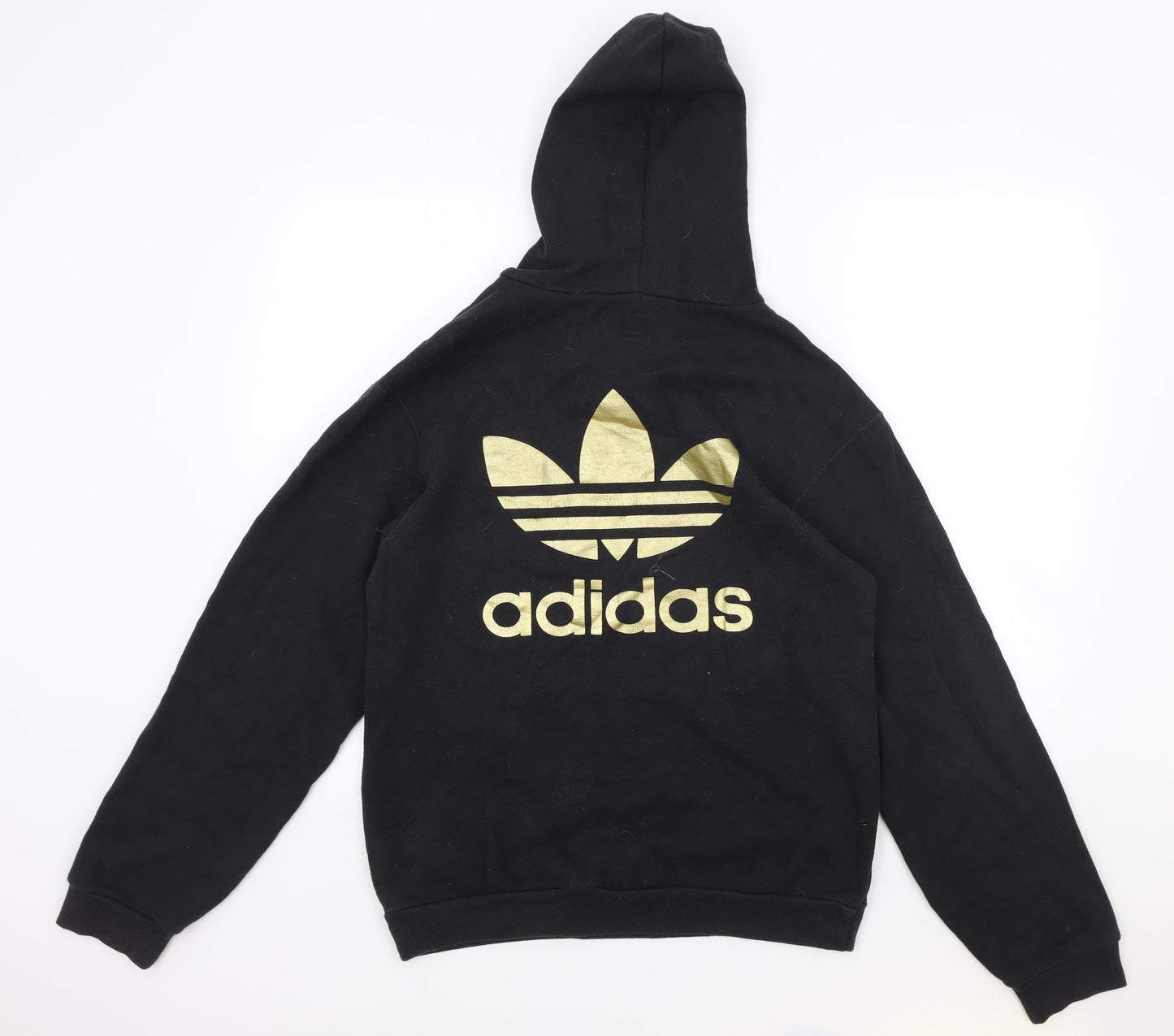 adidas Mens Black Cotton Pullover Hoodie Size M