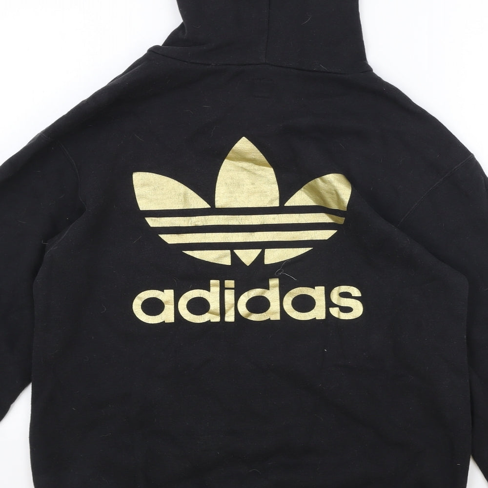 adidas Mens Black Cotton Pullover Hoodie Size M