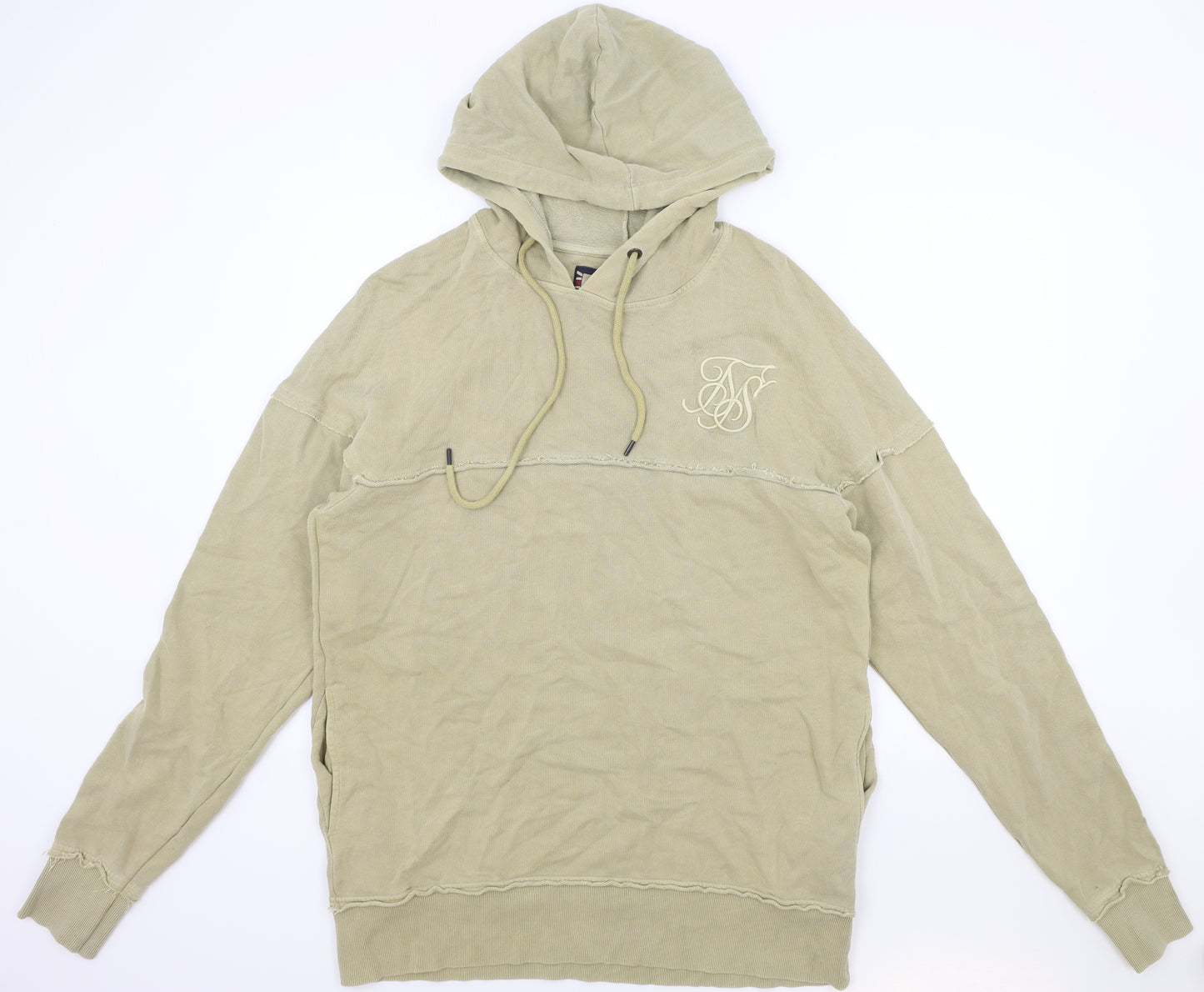 Siksin Mens Beige Cotton Pullover Hoodie Size XL