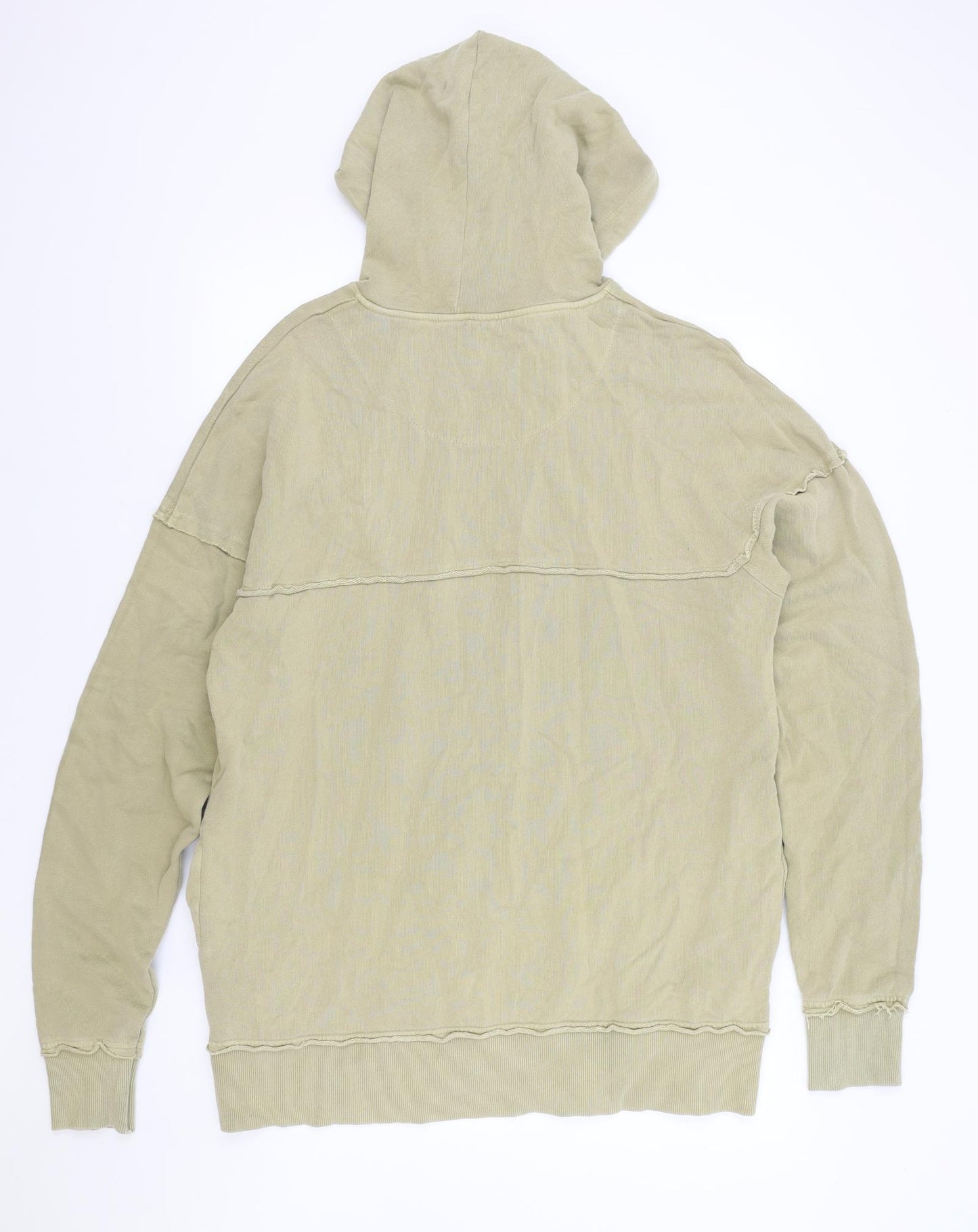 Siksin Mens Beige Cotton Pullover Hoodie Size XL