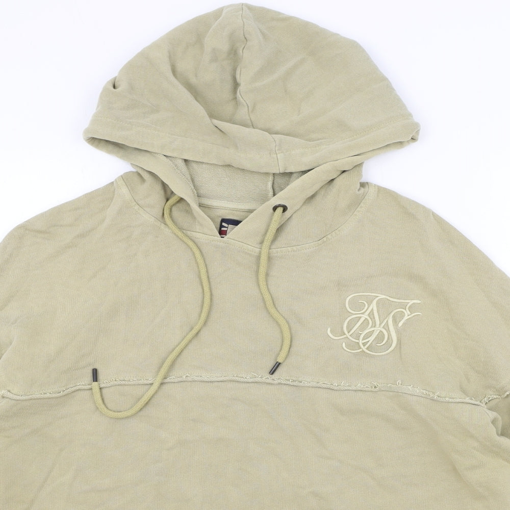 Siksin Mens Beige Cotton Pullover Hoodie Size XL