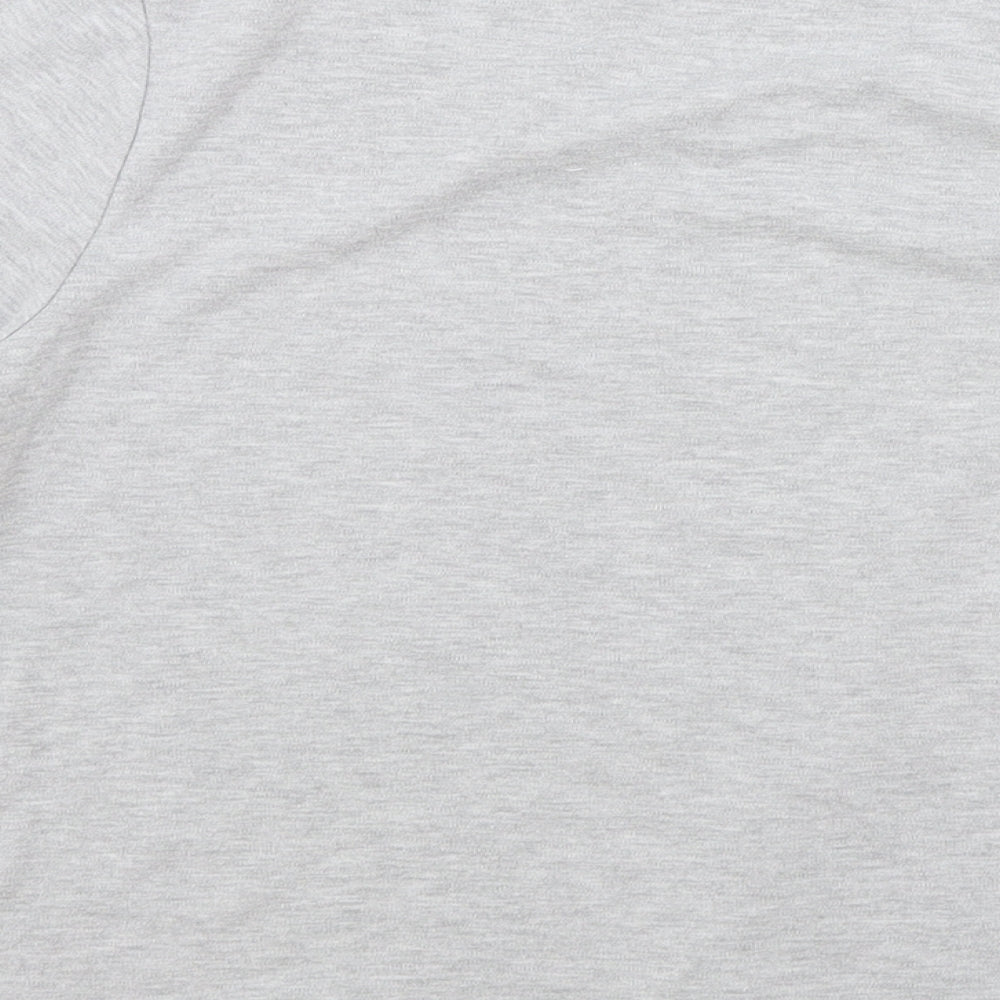 TIGI Womens Grey Cotton Basic T-Shirt Size 16 Round Neck