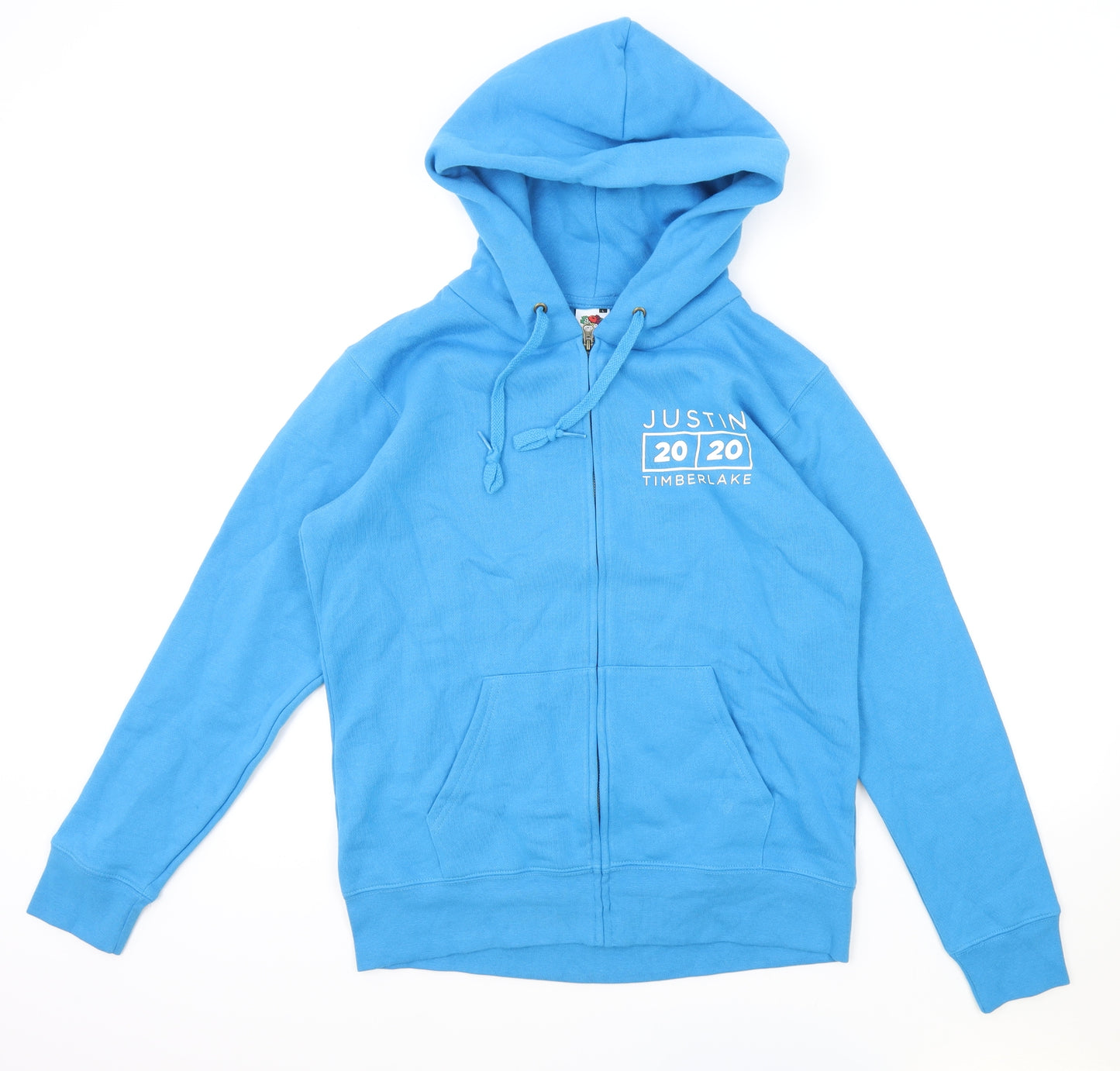 Fruit of the Loom Mens Blue Cotton Full Zip Hoodie Size L - Justin Timberlake