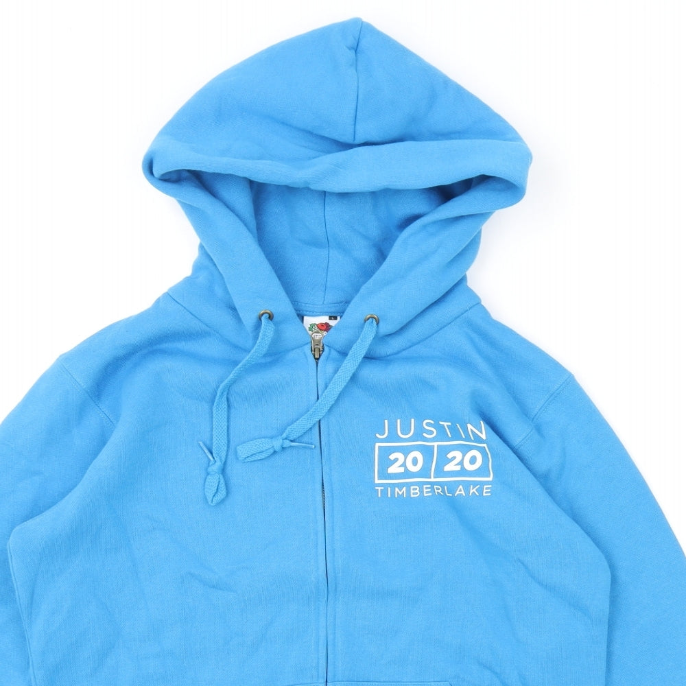 Fruit of the Loom Mens Blue Cotton Full Zip Hoodie Size L - Justin Timberlake