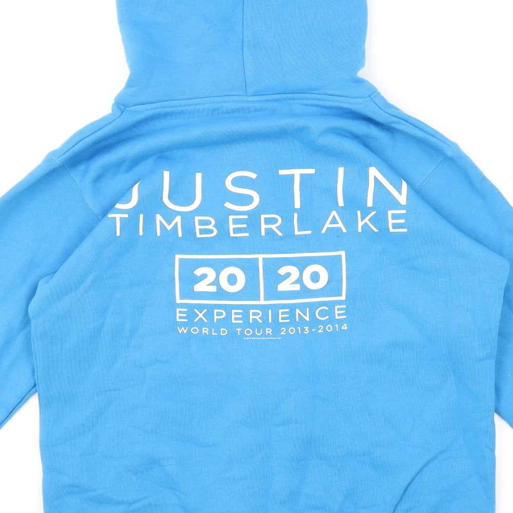 Fruit of the Loom Mens Blue Cotton Full Zip Hoodie Size L - Justin Timberlake