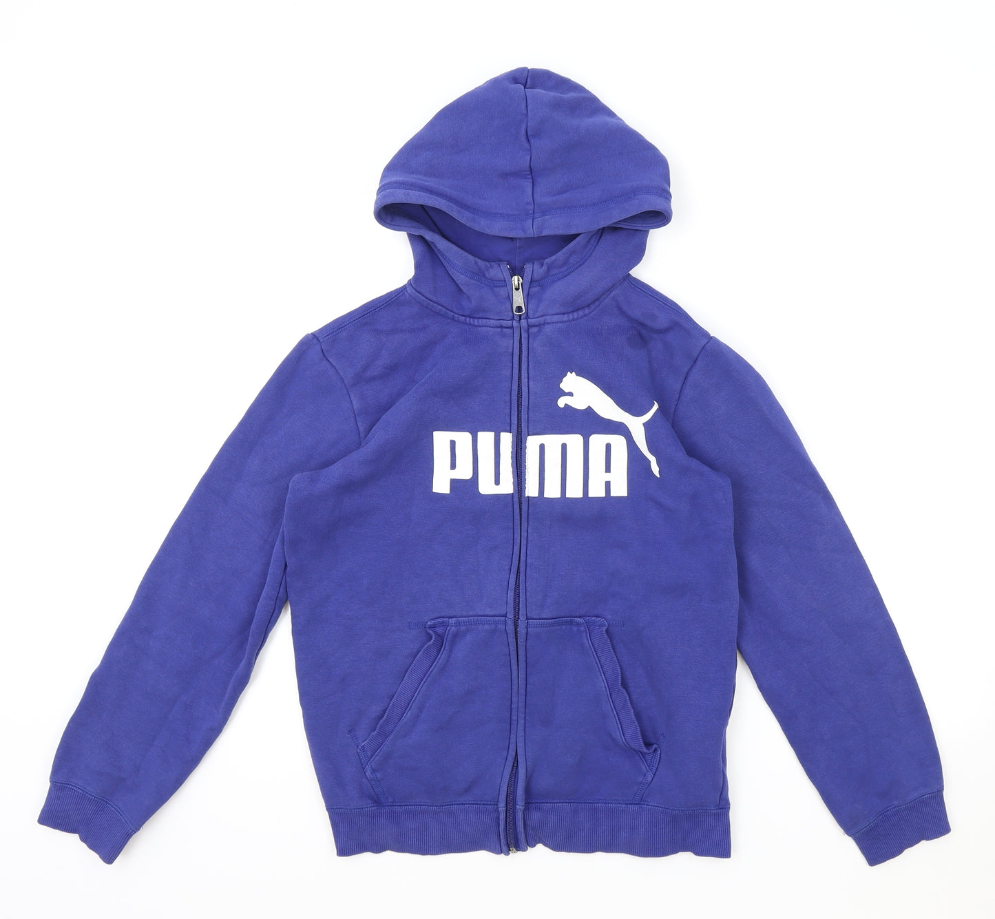 PUMA Mens Blue Cotton Full Zip Hoodie Size S