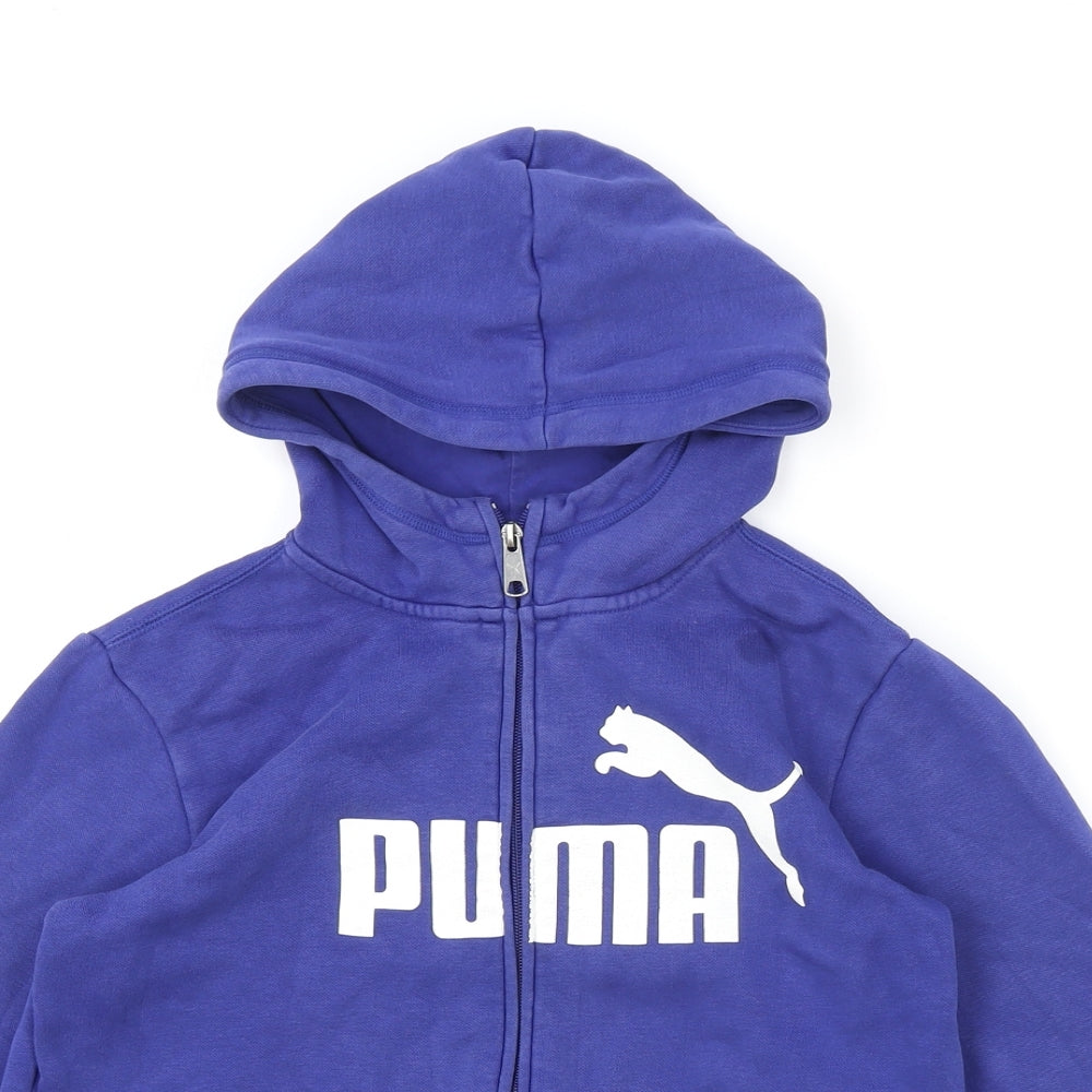 PUMA Mens Blue Cotton Full Zip Hoodie Size S