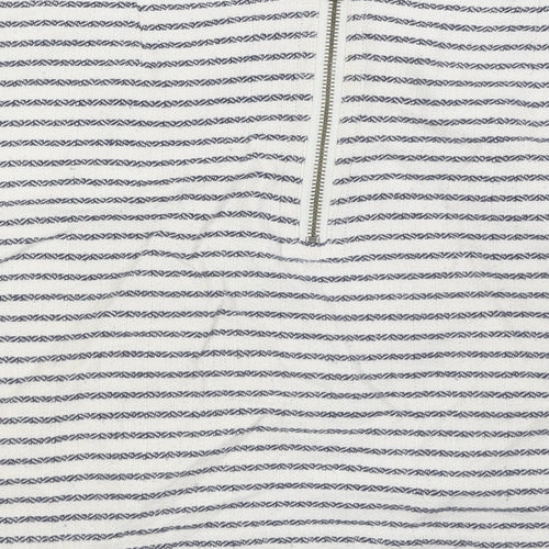 Gap Womens White Striped Cotton Bandage Skirt Size 6 Zip