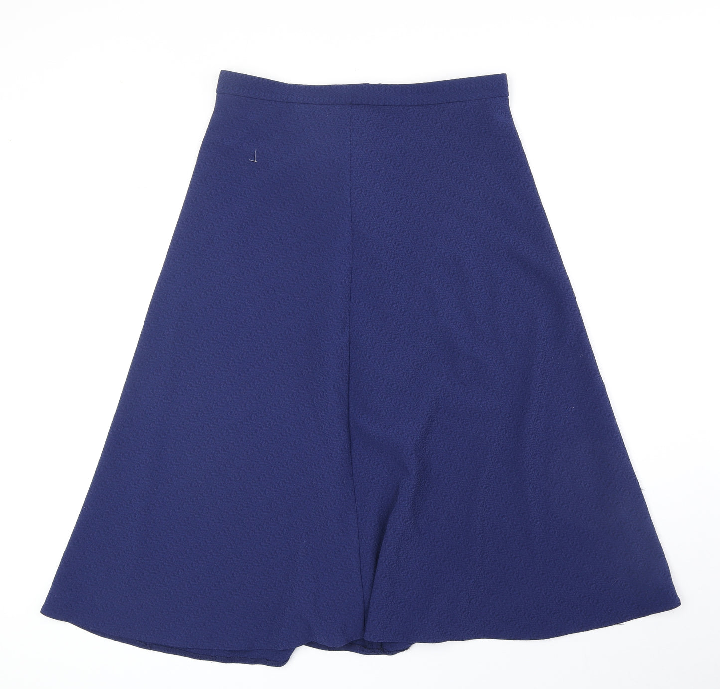 Marks and Spencer Womens Blue Polyester Swing Skirt Size 12 Zip