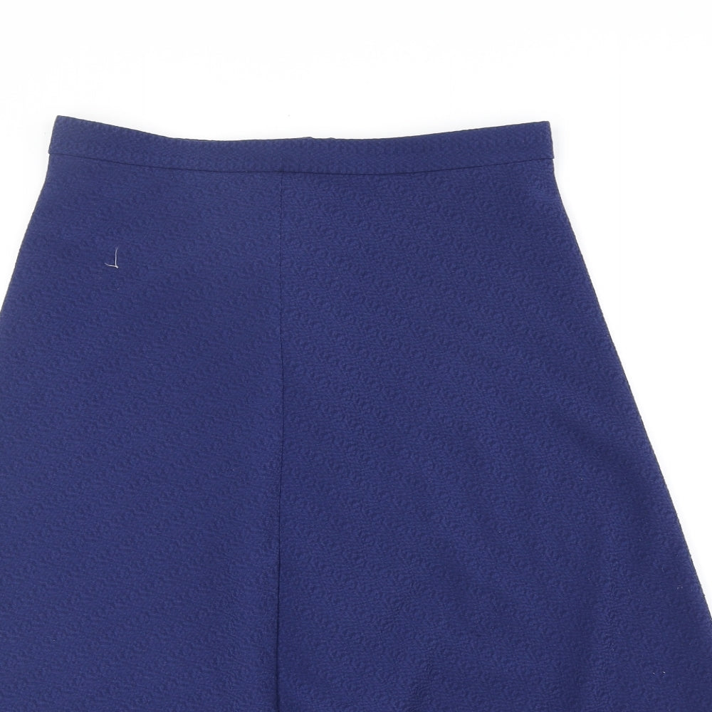 Marks and Spencer Womens Blue Polyester Swing Skirt Size 12 Zip