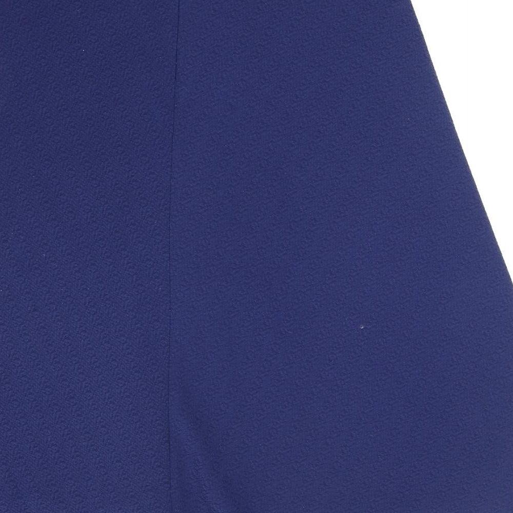 Marks and Spencer Womens Blue Polyester Swing Skirt Size 12 Zip