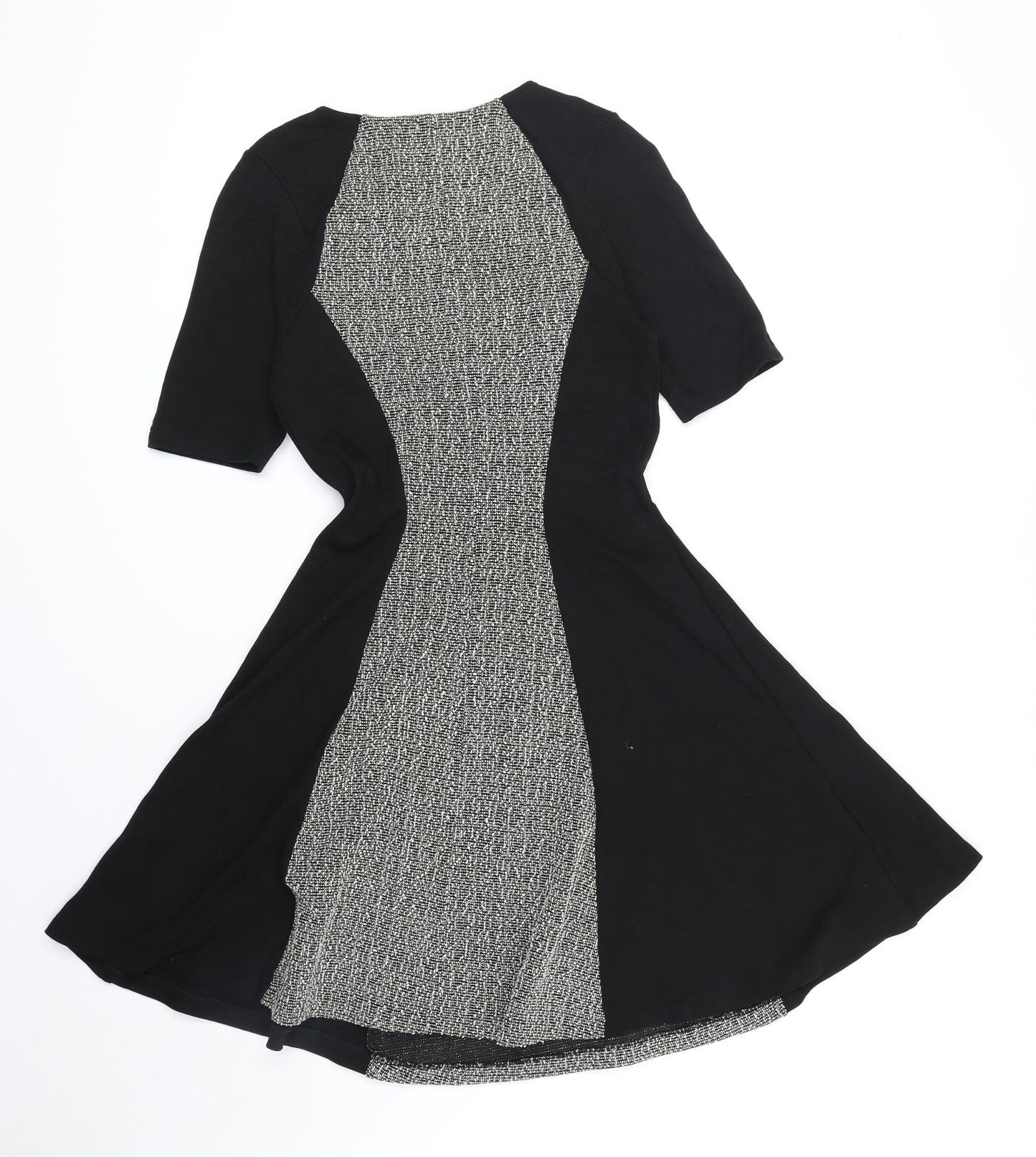 River Island Womens Black Colourblock Polyester Fit & Flare Size 8 Round Neck Pullover