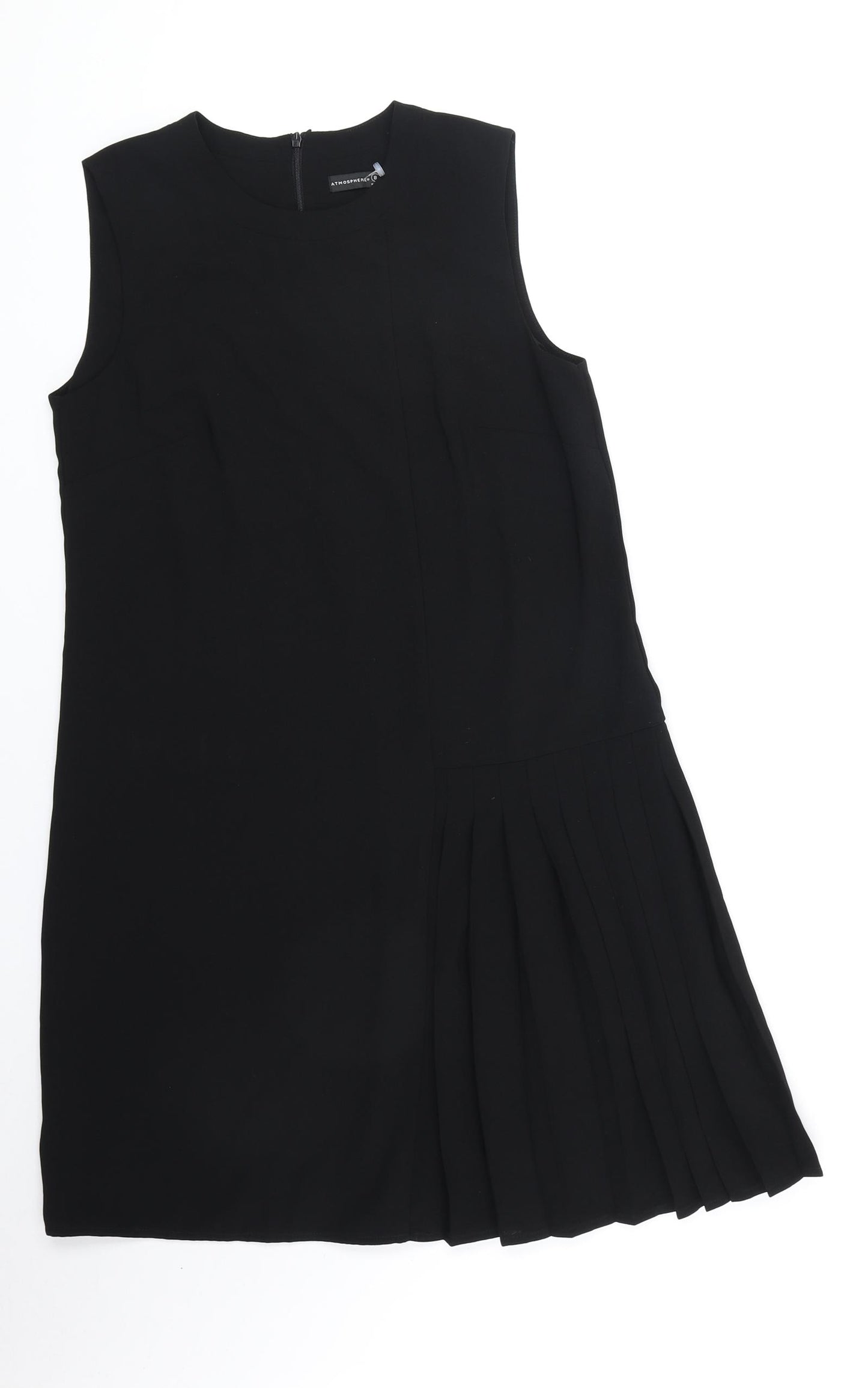 Primark Womens Black Polyester Trapeze & Swing Size 8 Round Neck Zip