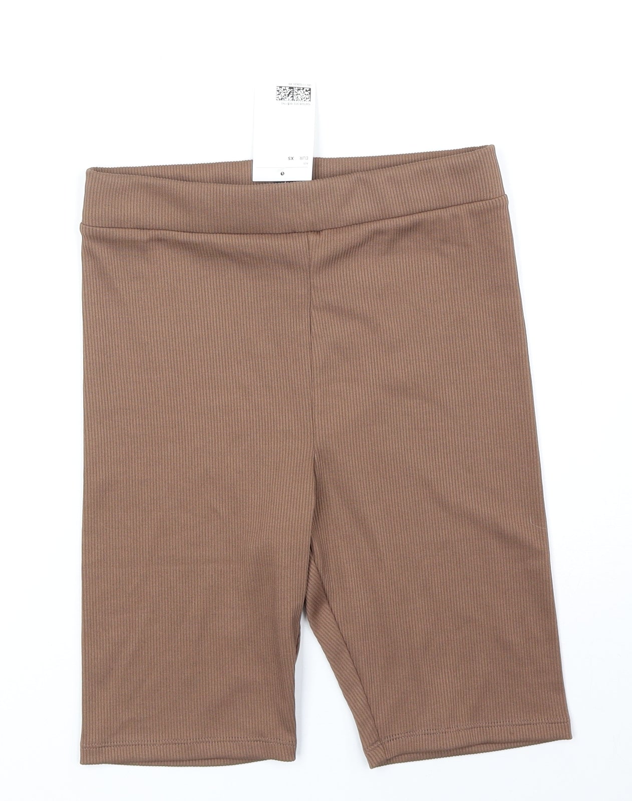 Divided Womens Brown Polyester Compression Shorts Size XS Regular Pull On