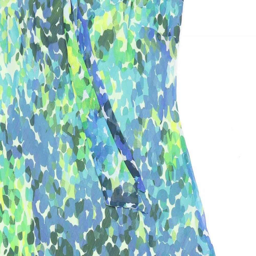 Per Una Womens Blue Geometric Polyester Trapeze & Swing Size 20 Sweetheart Pullover