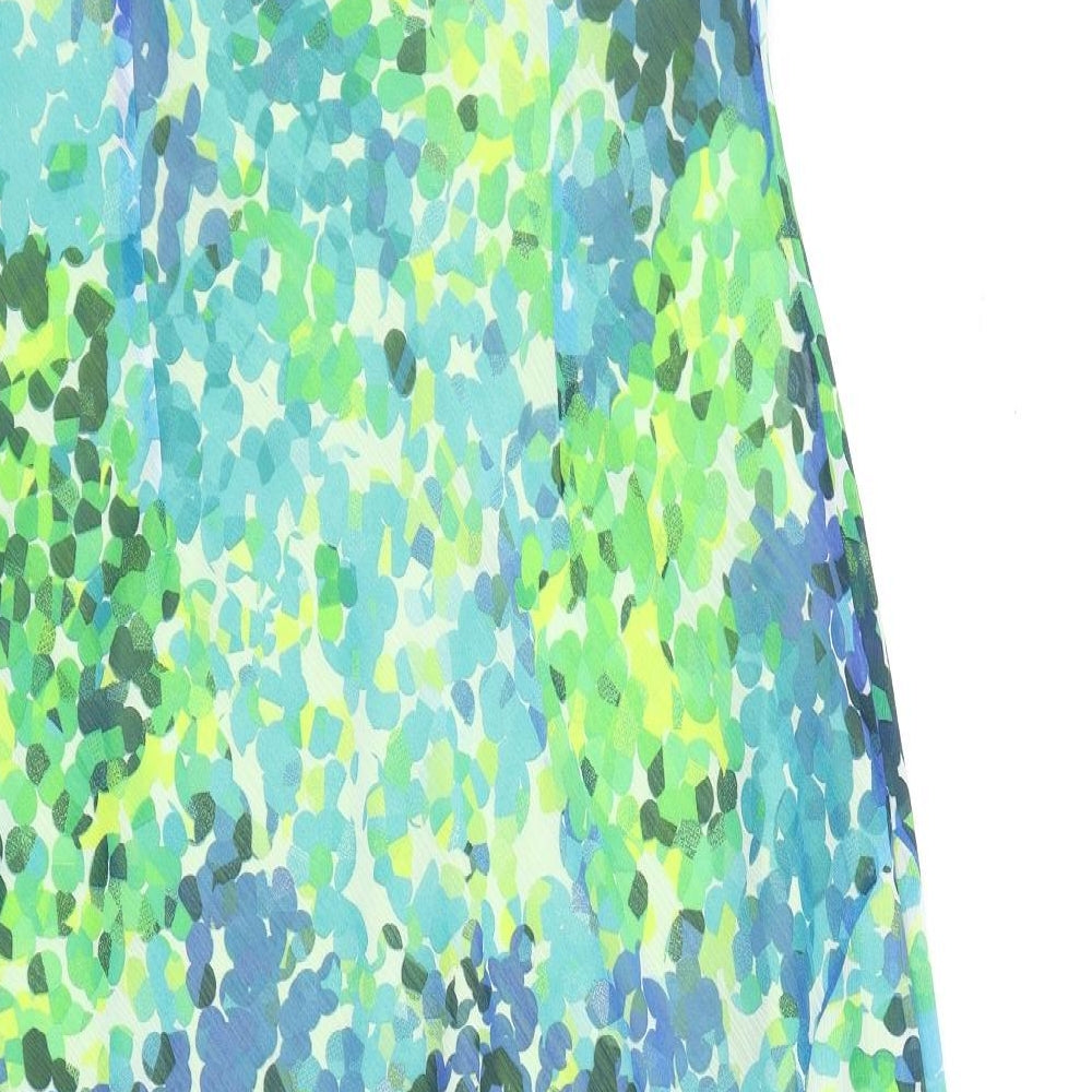 Per Una Womens Blue Geometric Polyester Trapeze & Swing Size 20 Sweetheart Pullover