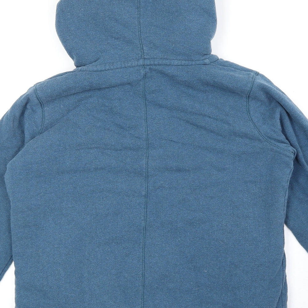 Fat Face Womens Blue Cotton Full Zip Hoodie Size 10 Zip
