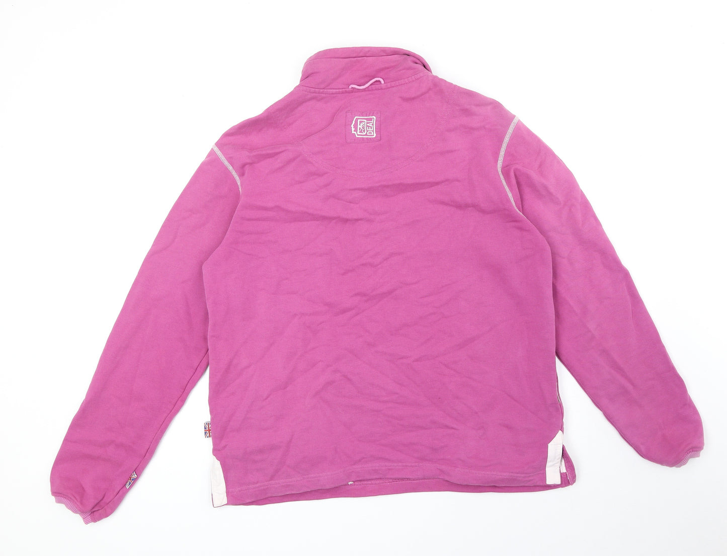 Deal Womens Pink 100% Cotton Pullover Sweatshirt Size L Zip