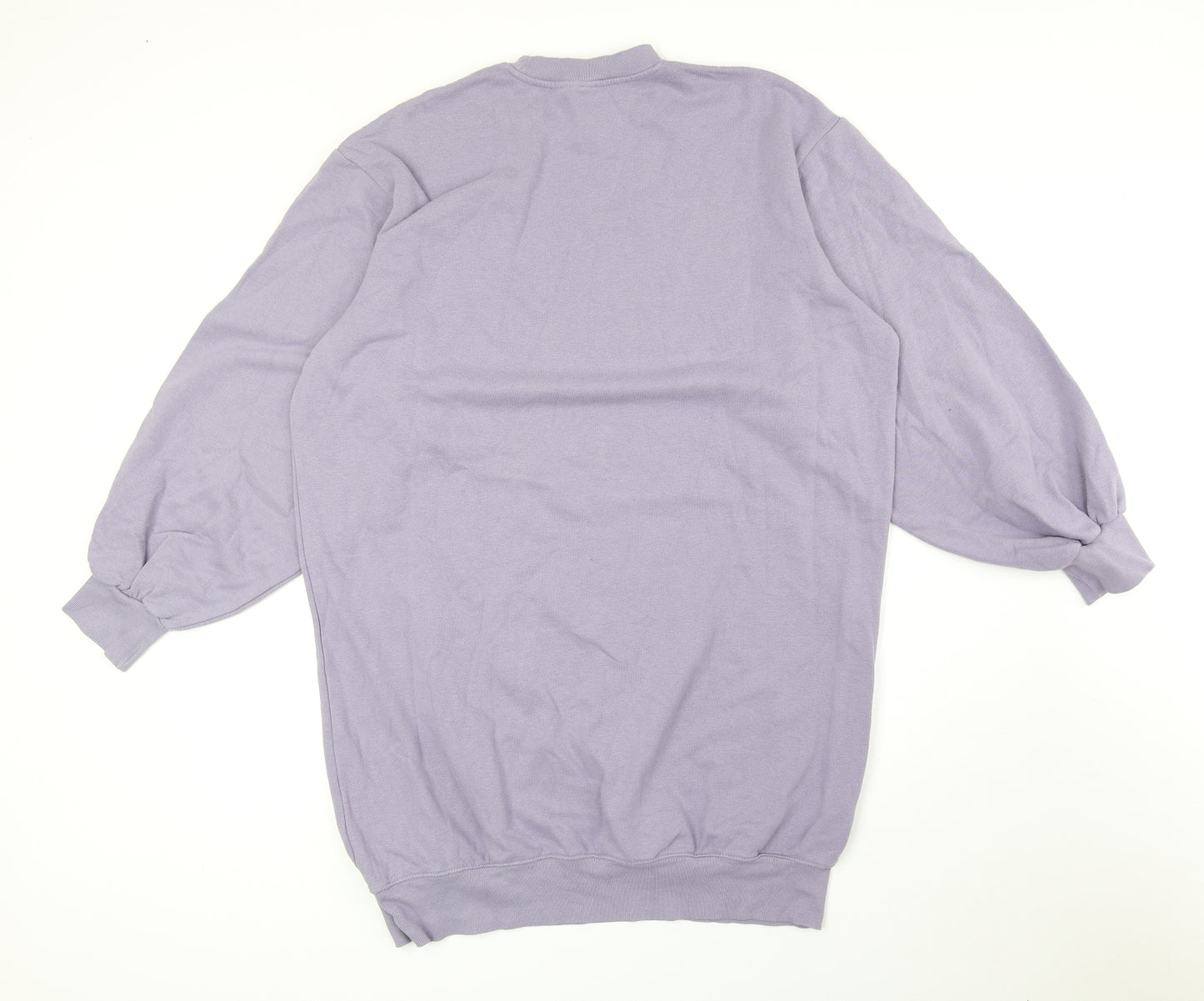 Divided Womens Purple Cotton Jumper Dress Size M Mock Neck Pullover