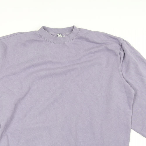Divided Womens Purple Cotton Jumper Dress Size M Mock Neck Pullover