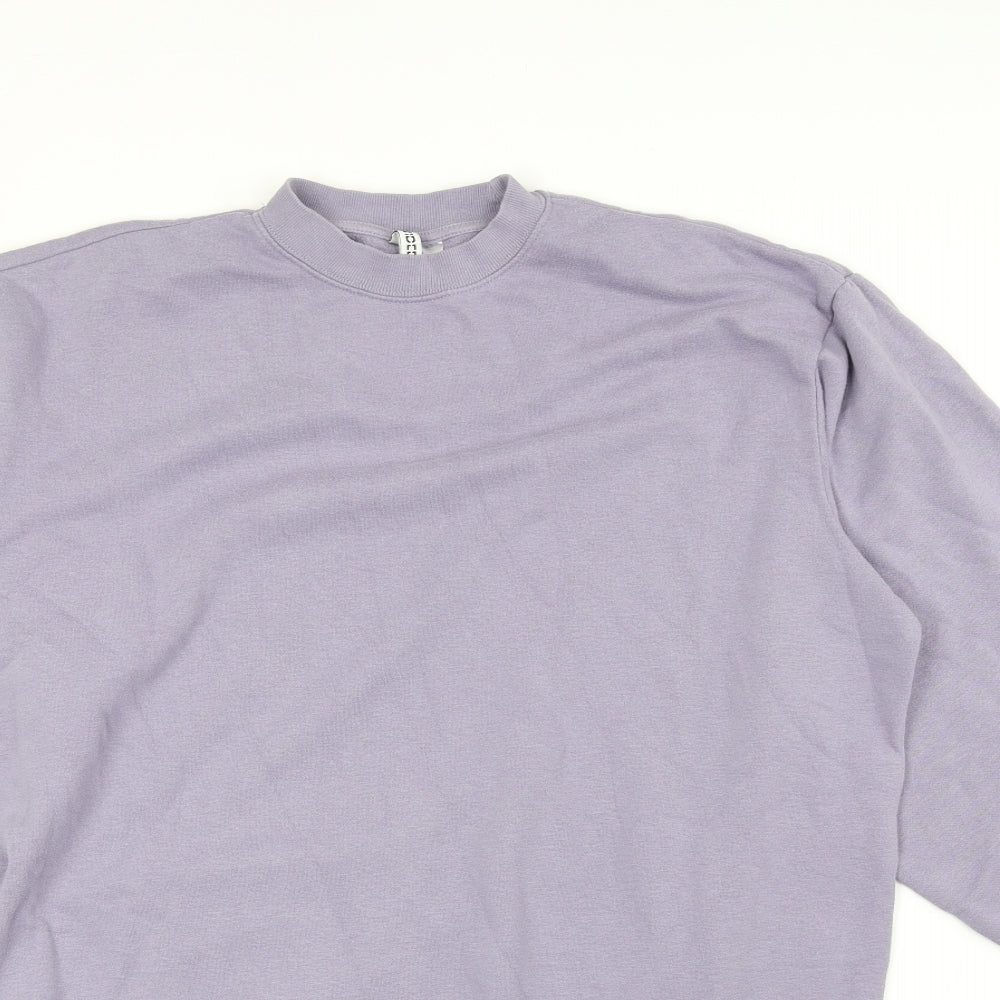 Divided Womens Purple Cotton Jumper Dress Size M Mock Neck Pullover