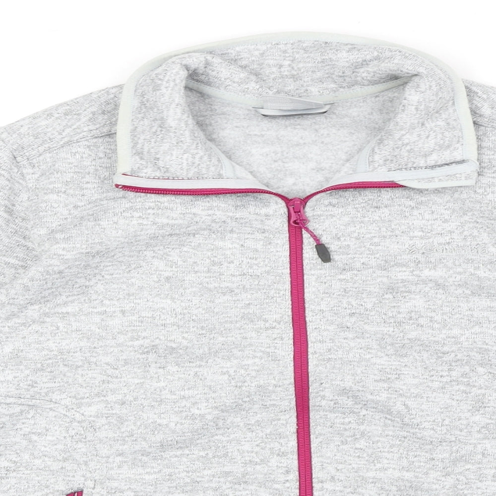 Columbia Womens Grey Polyester Full Zip Sweatshirt Size L Zip