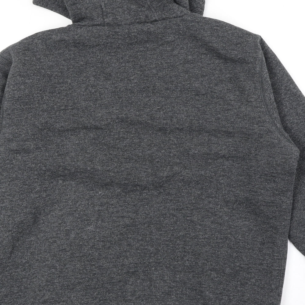 Buffalo Mens Grey Polyester Full Zip Hoodie Size L
